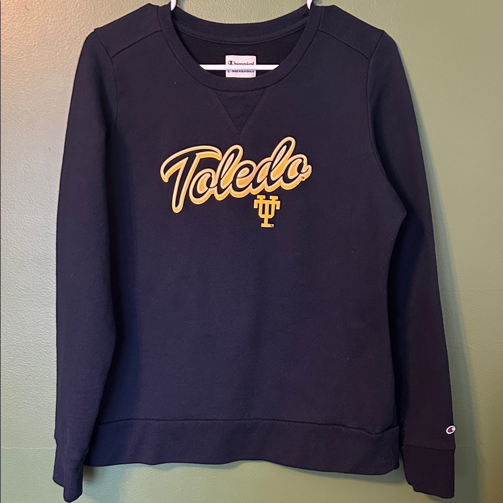 Champion Women's Navy University of Toledo Crew Neck Sweater